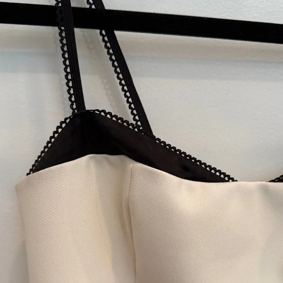 Reformation Cream Bustier Cami with Black Trim - Picture 3 of 4